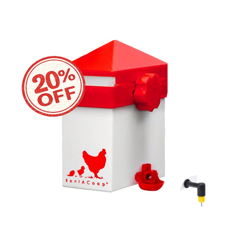 RentACoop 64oz (2L) Drinker Plus 2 Versatile Nipples