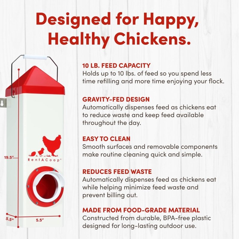 BPA-Free Single-Port Chicken Feeder -10lb Capacity