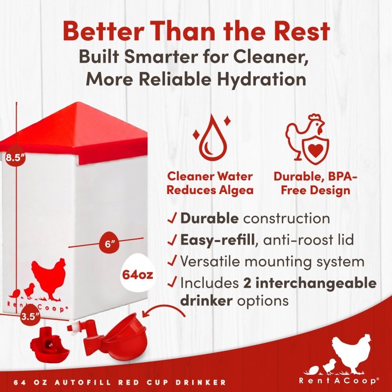 RentACoop 64oz Automatic Refill Chick Cup Drinker