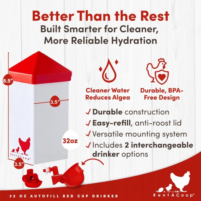 32oz Automatic Refill Chick Cup Drinker Waterer