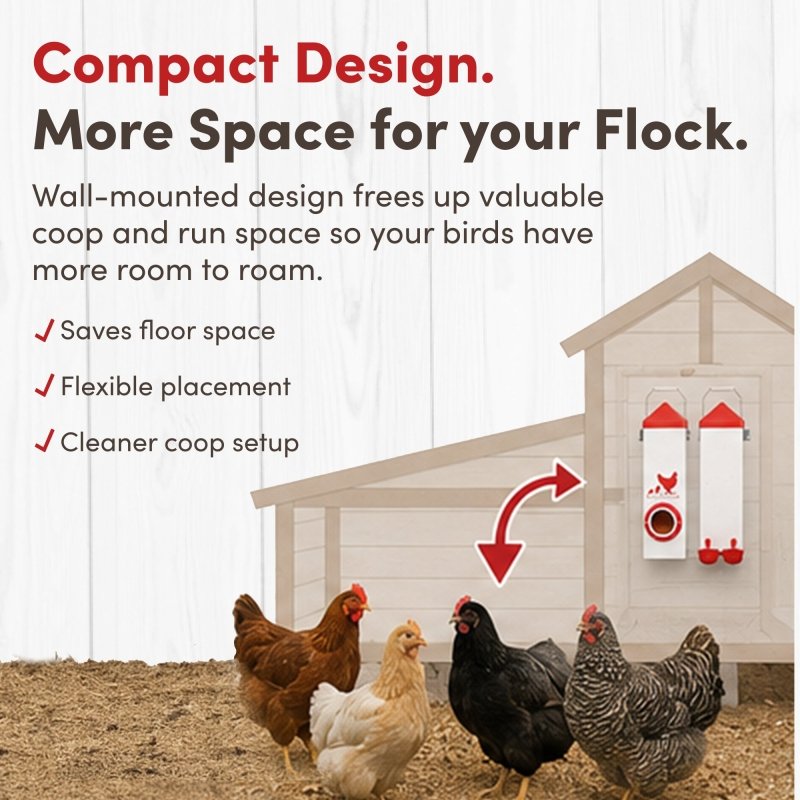 RentACoop Highrise Chicken Waterer and Feeder Set - 10lbs/2 Gal