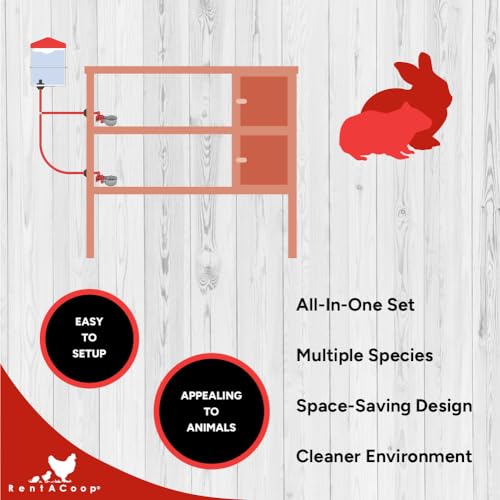 RAC Paws DIY Sip Station Watering System Mini Kit; includes Tubing, Brass Nozzles, Metal Auto-Fill Cups, Tubing Adaptors, T-Connectors, and 64oz bottle; Great for Rabbits, Guinea Pigs, and More