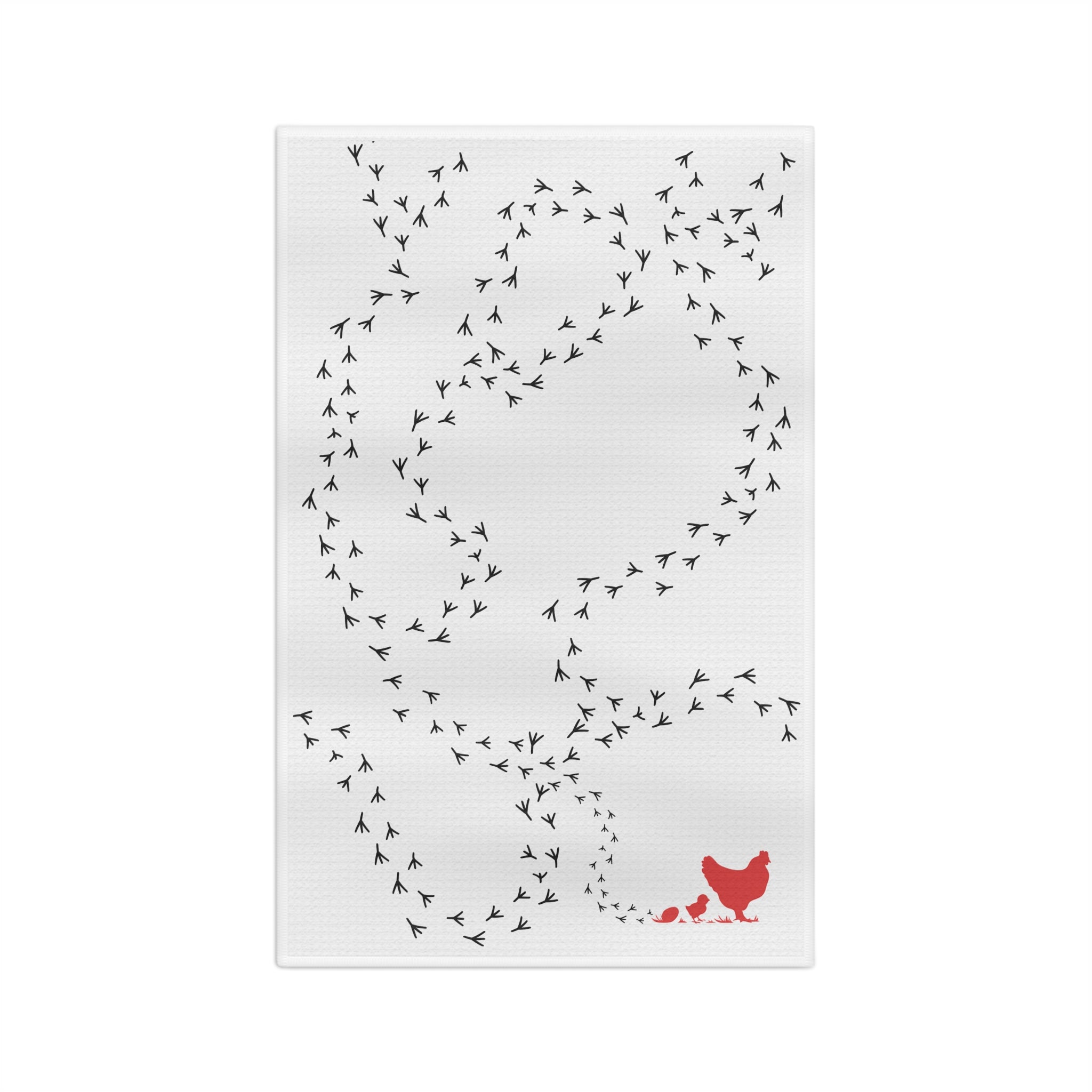 RentACoop® | Microfiber Tea Towel | Black Footprints