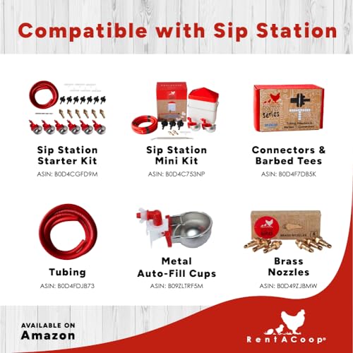 RAC Paws DIY Sip Station Watering System Starter Kit; Includes Tubing, Brass Nozzles, Metal Auto-Fill Cups, Tubing Adaptors, T-Connectors, and 11mm Drill Bit; Great for Rabbits, and More