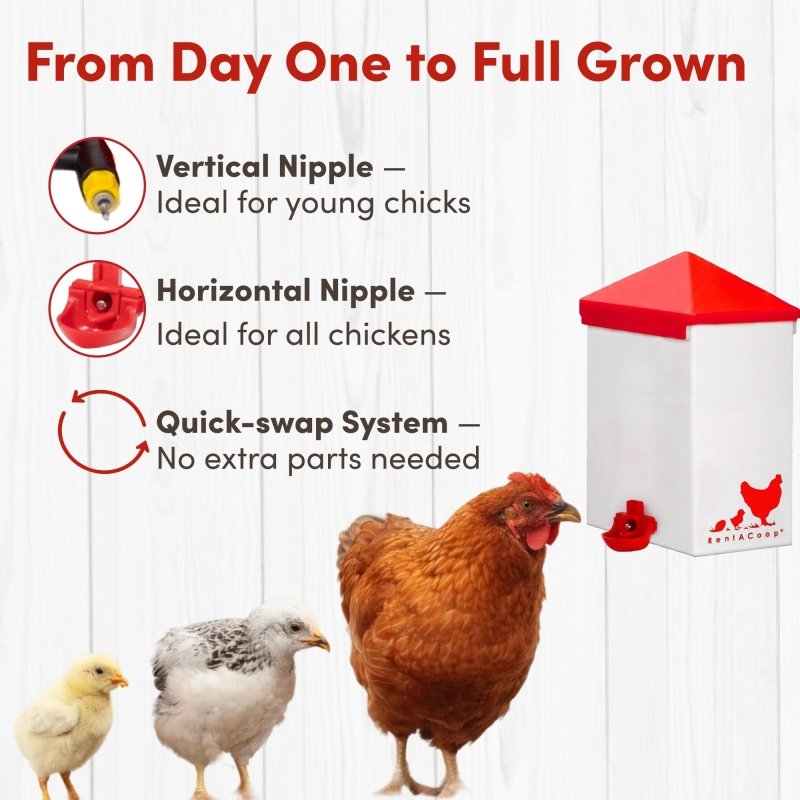 64oz(2L) Chicken Drinker Plus 2 Versatile Nipples