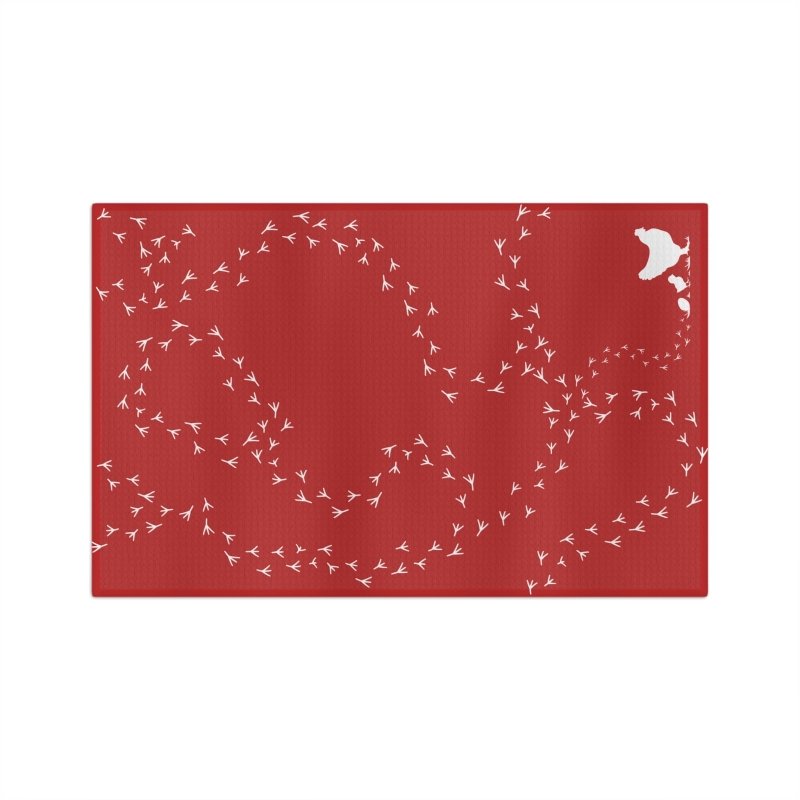 RentACoop® | Microfiber Tea Towel | White Footprints