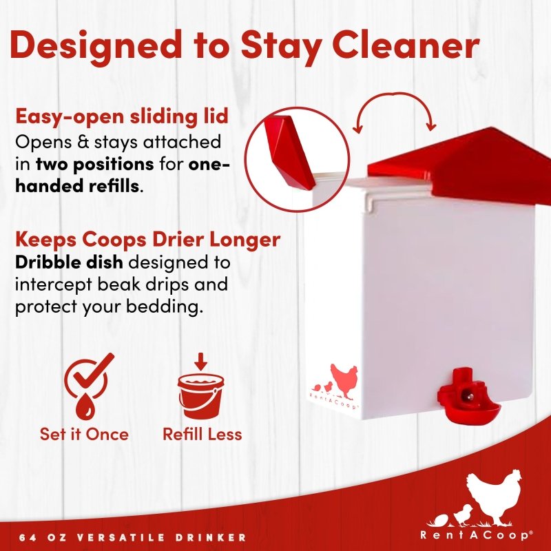 64oz(2L) Chicken Drinker Plus 2 Versatile Nipples