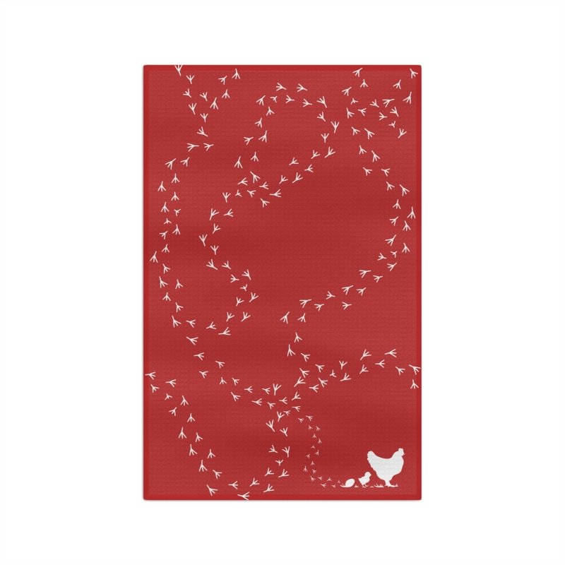 RentACoop® | Microfiber Tea Towel | White Footprints