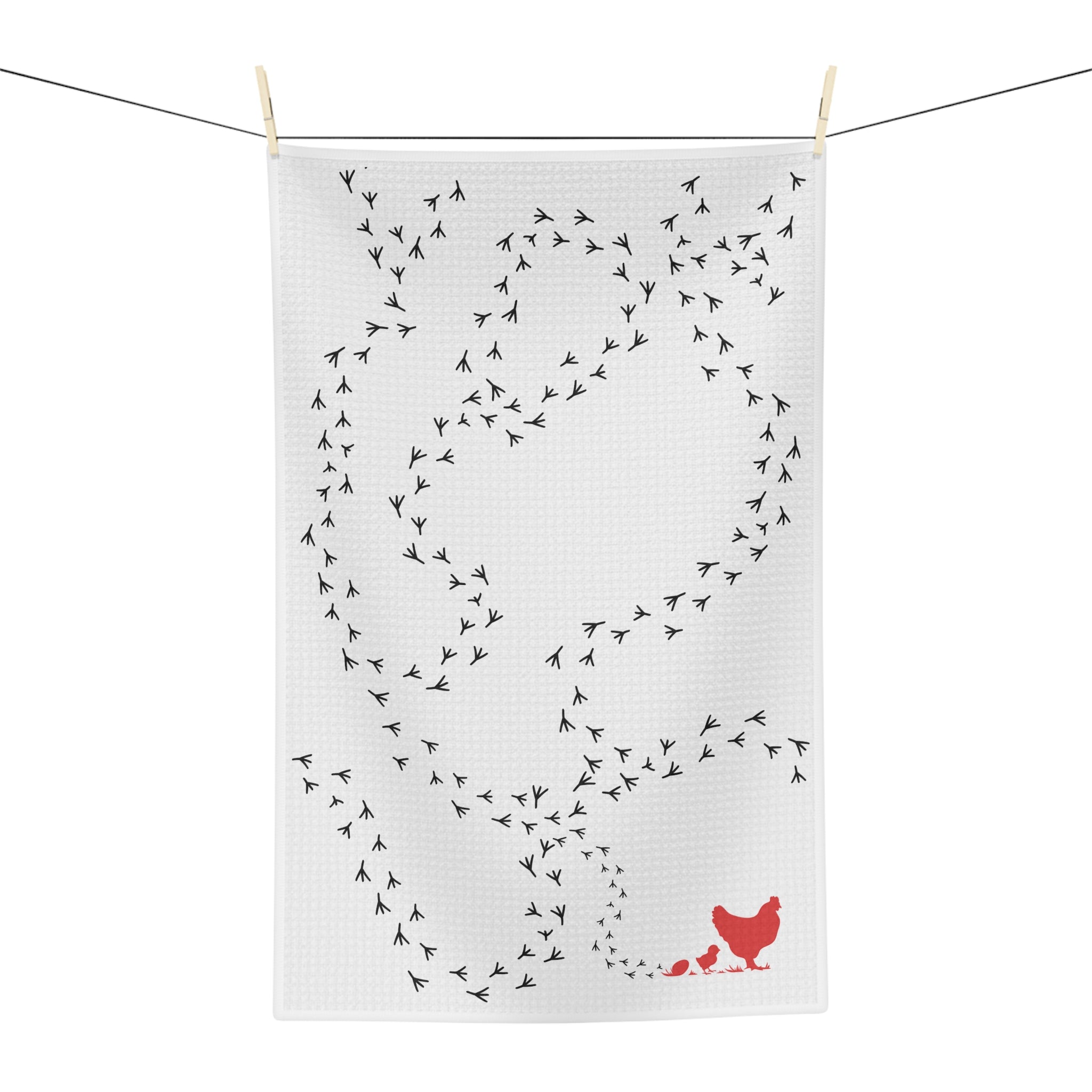 RentACoop® | Microfiber Tea Towel | Black Footprints