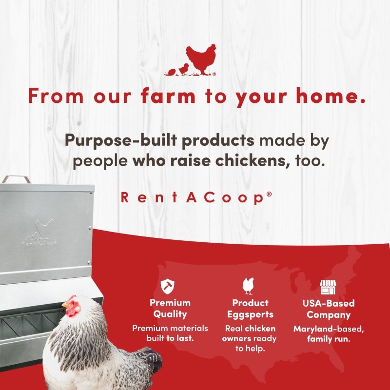 RentACoop Metal Trough Feeder with Lid - 25lb Capacity