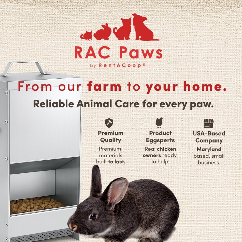 RAC Paws by RentACoop 5 Pound Metal Trough Feeder for Rabbits, Guinea Pigs, Ferrets, and Other Small Animals