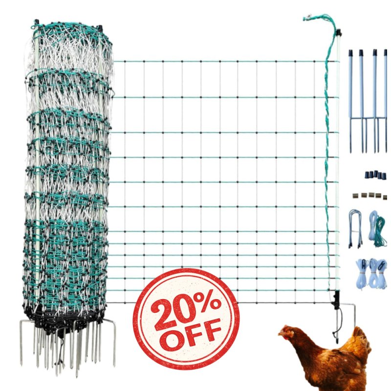 42" Electric Poultry Fencing - Suitable for Chickens, Ducks, Turkeys, and Other Poultry
