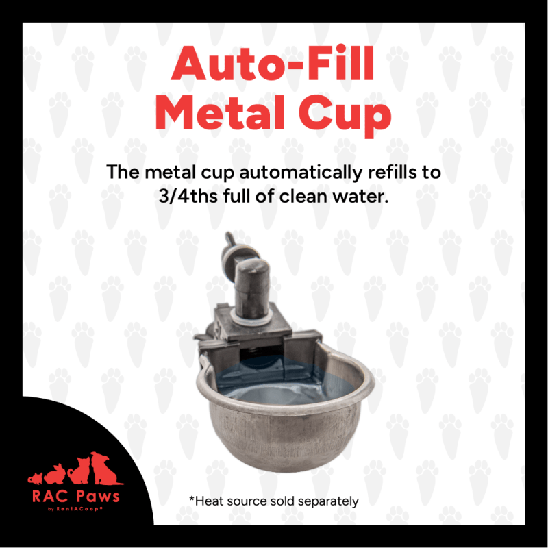 RAC Paws by RentACoop DIY Auto-Fill Metal Cup Waterer Kit 6-Pack - Great for Small Animals, Pets, Bunnies, Ferret, Chickens, Hamsters, Guinea Pigs, Rabbits, Chinchillas, Mice, Rats