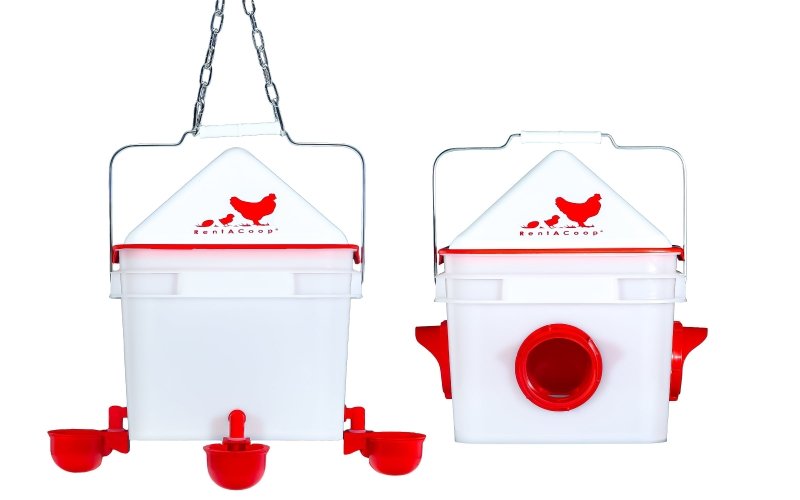 RentACoop® Chick2Chicken 10LB 4-Port Feeder and 2GAL Waterer Set