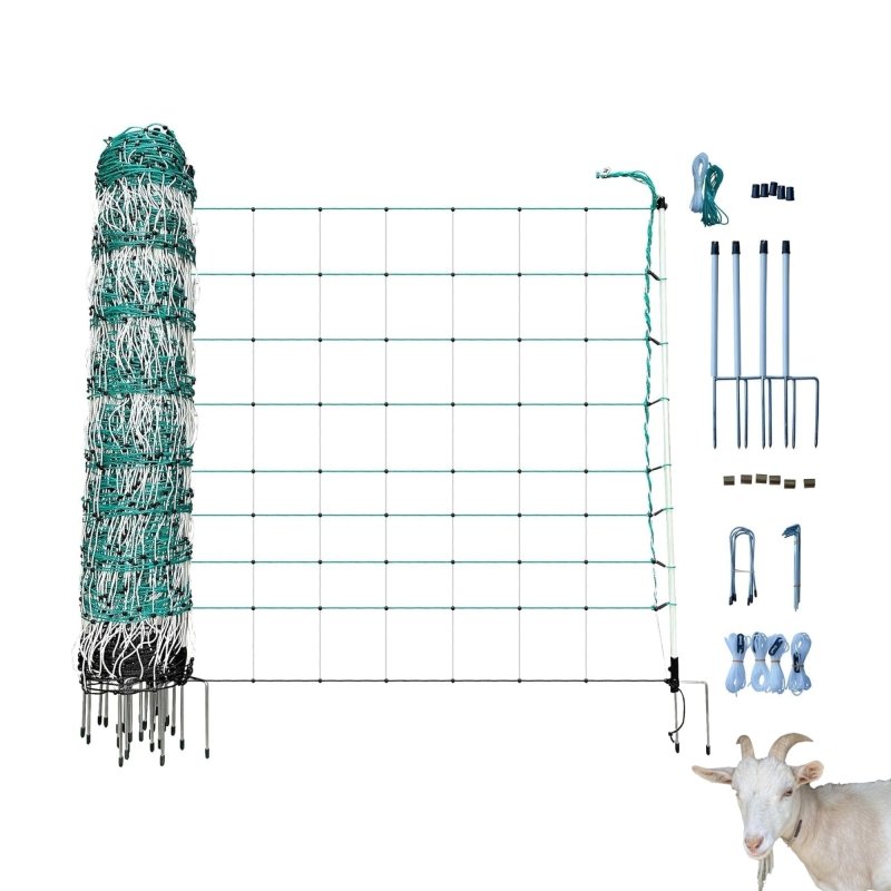 RentACoop Electric Anti-Predator Goat Fence - Suitable for Goats and Larger Animals - Energizer Not Included - 168" L x 42" H