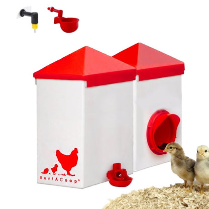 2.5 Pound Chick2Chicken Medium Port Feeder and 64 Ounce (2 Liter) Drinker Set