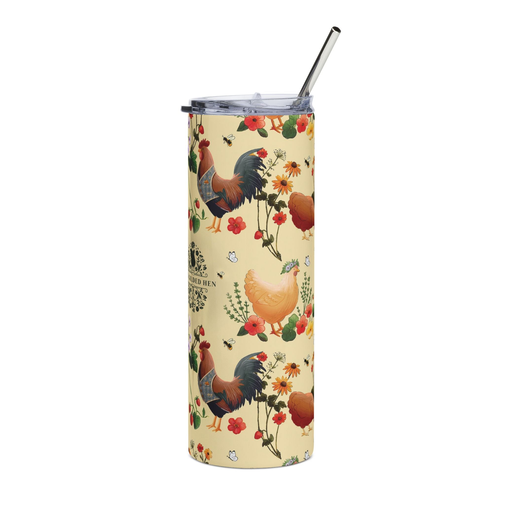 The Gilded Hen | 20oz Stainless Steel Tumbler | Gardhen Party