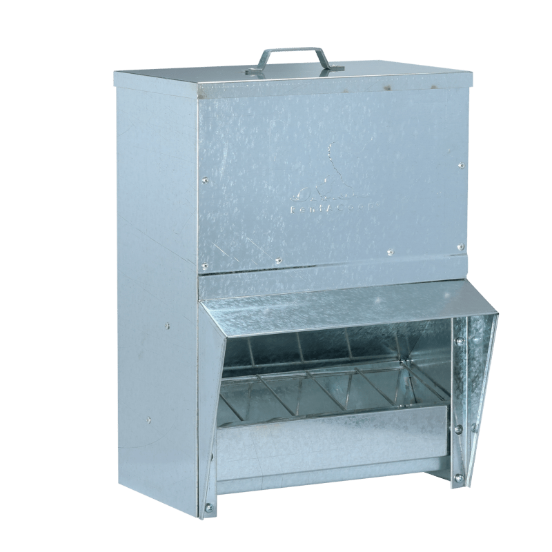 RentACoop Galvanized Chicken Tough Feeder - 25lb