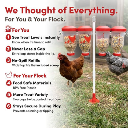 RentACoop Large, Height Adjustable Chicken Treat Dispenser
