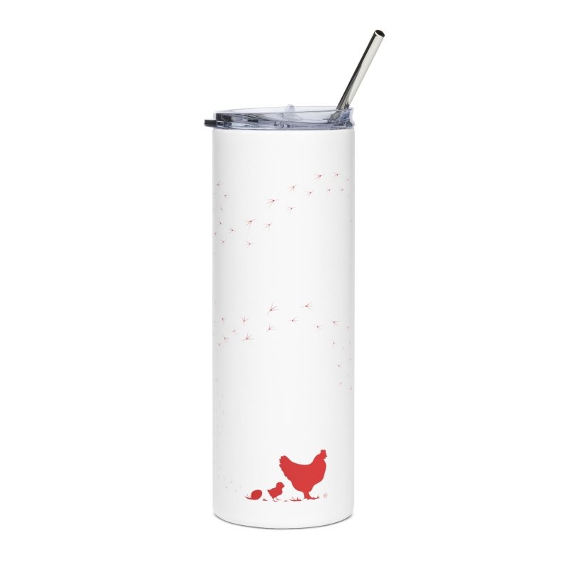 RentACoop® | Footprints | 20oz Stainless Steel Tumbler with Straw