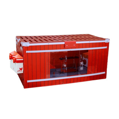RentACoop Big Red Barn Chick Brooder Set | Durable, Lightweight, easy-clean, multipurpose | With Heating Plate, Feeder, Waterer, Absorbent Hatchling Liners, Jute Liners, LED Light, Security Latch