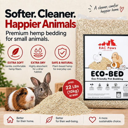 RAC Paws Premium Hemp Bedding for Rabbits, Guinea Pigs &amp; Hamsters 22 lb