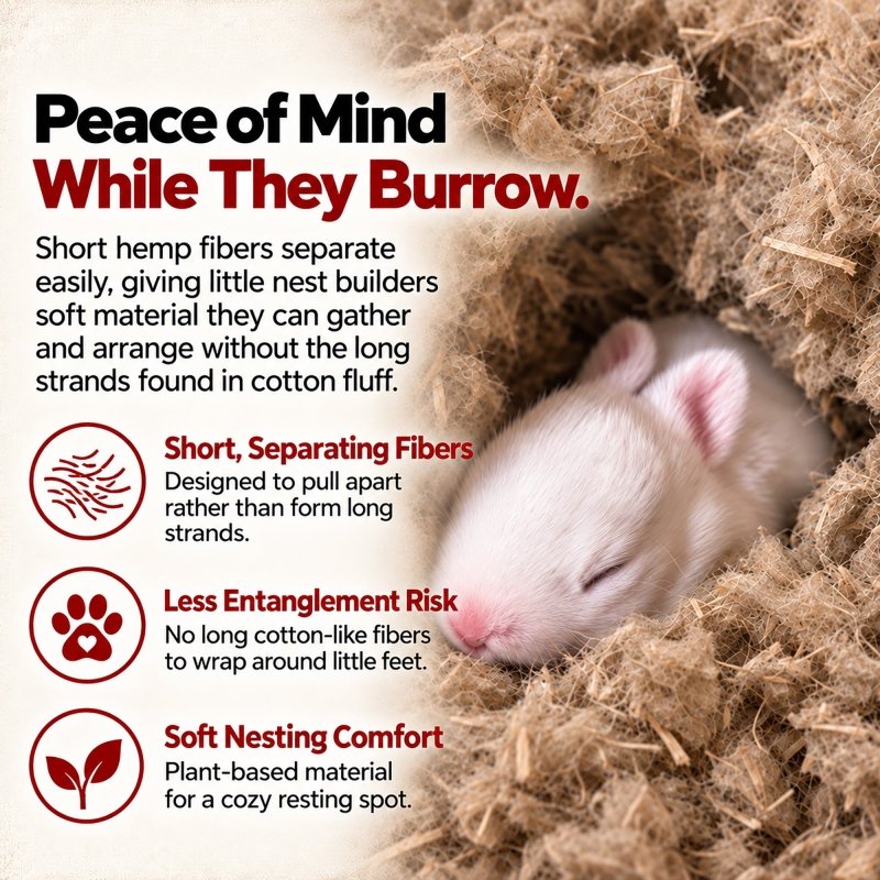 RAC Paws Hemp Bedding Nesting Material for Hamsters, Gerbils &amp; Rats