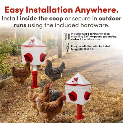 RentACoop 10lb Chick2Chicken 4-Port Chicken Feeder