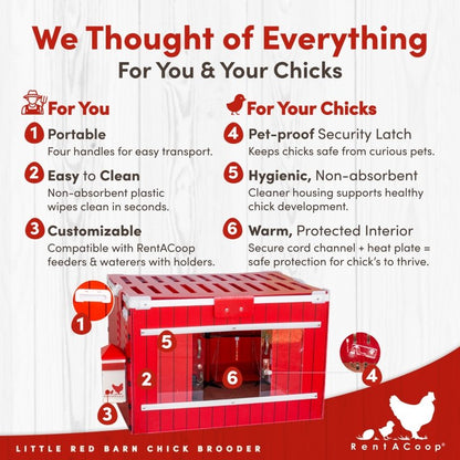 RentACoop Little Red Barn Chick Brooder
