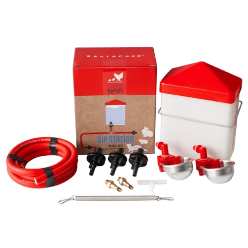 RAC Paws DIY Sip Station Watering System Mini Kit; includes Tubing, Brass Nozzles, Metal Auto-Fill Cups, Tubing Adaptors, T-Connectors, and 64oz bottle; Great for Rabbits, Guinea Pigs, and More