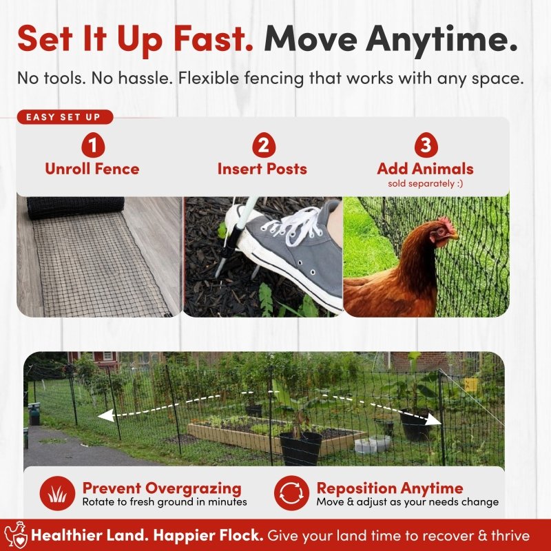 RentACoop Black Non-Electric Boundary Fence