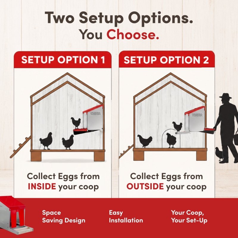 RentACoop Roll-Out Reversible Chicken Nesting Box Suite – 3 compartment