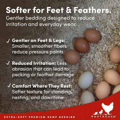 Premium Hemp Bedding (300 L) x 1 Pack - E.U. Grown for Chicken Coop, Nesting Boxes, Etc.