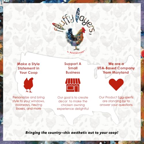 Fluffy Layers Curtains for RentACoop Nesting Box Suite - Roosters &amp; Roses