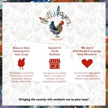 Fluffy Layers Curtains for RentACoop Nesting Box Suite - Roosters &amp; Roses