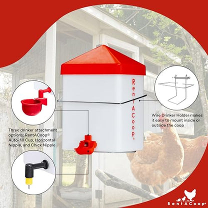 2.5 Pound Chick2Chicken Medium Port Feeder and 64 Ounce (2 Liter) Drinker Set