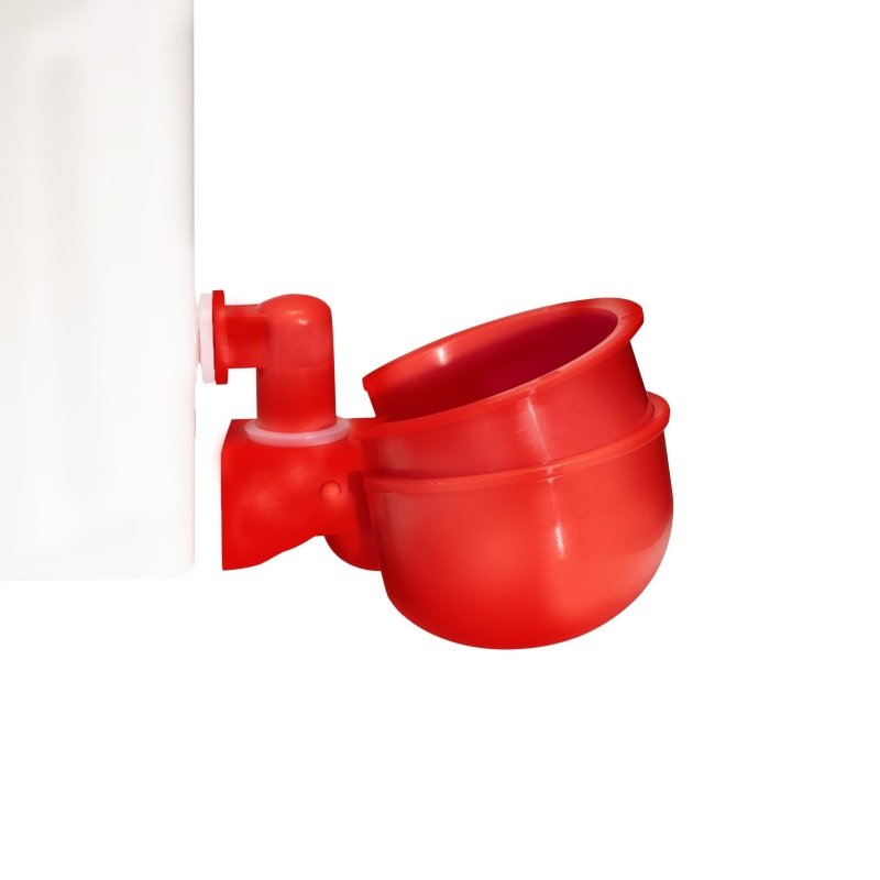 1 Gallon Chicken Waterer with 2 Auto-Fill Cups, Horizontal Nipples and Anti-Roost Cone
