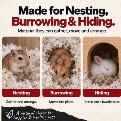 RAC Paws Hemp Bedding Nesting Material for Hamsters, Gerbils &amp; Rats