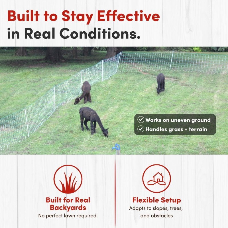 RentACoop Electric Anti-Predator Goat Fence - Suitable for Goats and Larger Animals - Energizer Not Included - 168" L x 42" H