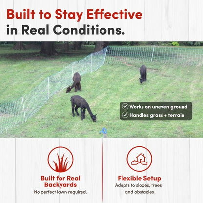 RentACoop Electric Anti-Predator Goat Fence - Suitable for Goats and Larger Animals - Energizer Not Included - 168" L x 42" H
