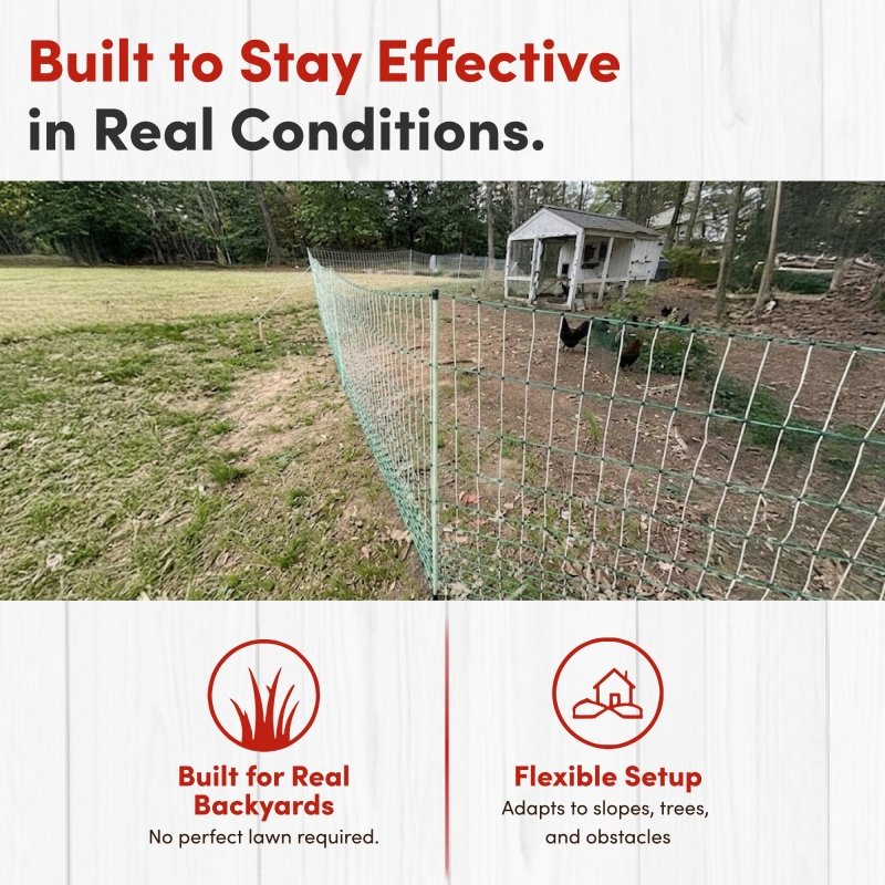 48" Electric Poultry Fencing - Suitable for Chickens, Ducks, Turkeys, and Other Poultry