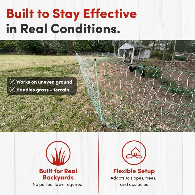 42" Electric Poultry Fencing - Suitable for Chickens, Ducks, Turkeys, and Other Poultry