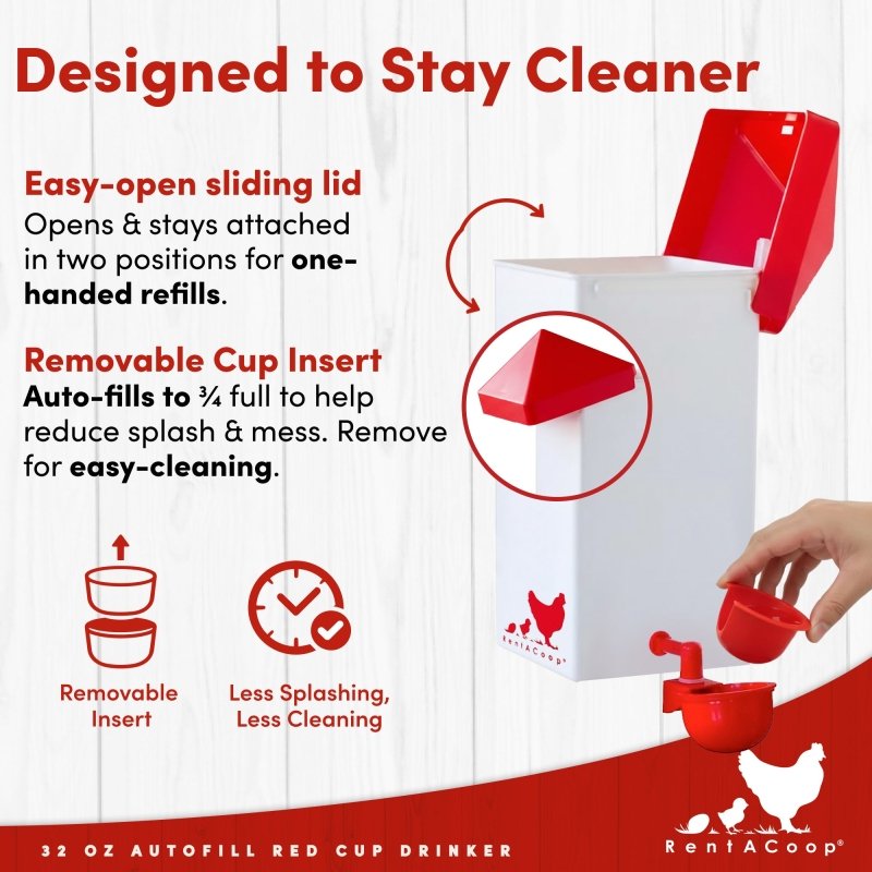 32oz Automatic Refill Chick Cup Drinker Waterer