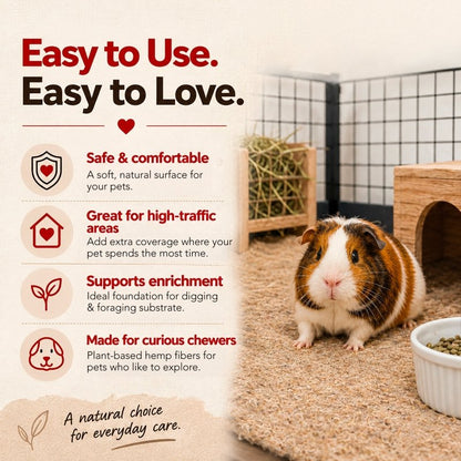 RAC Paws Hemp Cage Liner Roll, Guinea Pig Rabbit Hamster Mat, 20in x 10ft