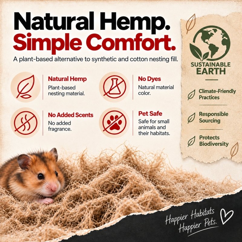 RAC Paws Hemp Bedding Nesting Material for Hamsters, Gerbils &amp; Rats