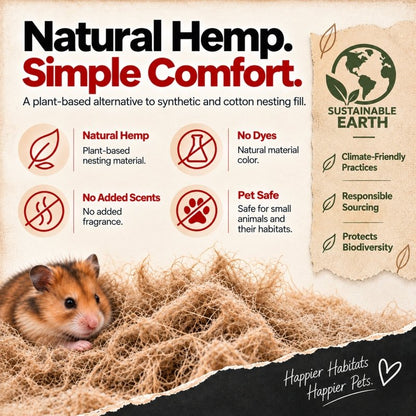 RAC Paws Hemp Bedding Nesting Material for Hamsters, Gerbils &amp; Rats