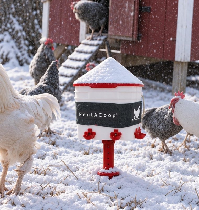 RentACoop Thermo Bucket Belt Lg &amp; 2 Gal Corner Waterer