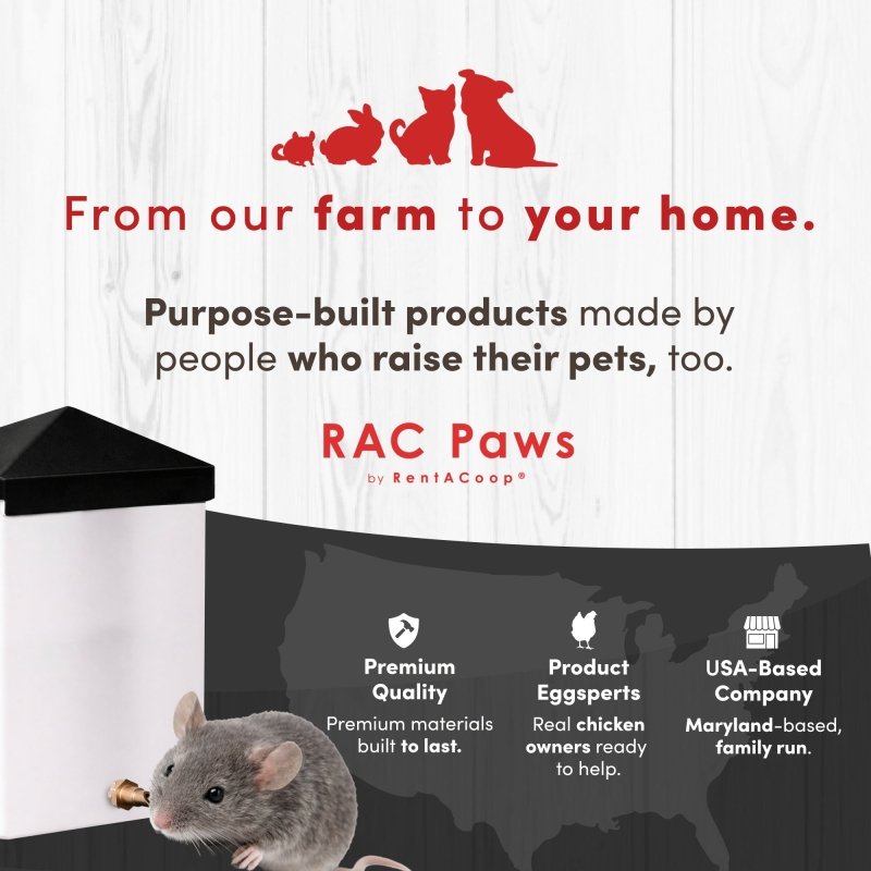 RAC Paws 64oz(2L) Small Animal Drinker with Sliding Lid and No-Drip Brass Nozzle