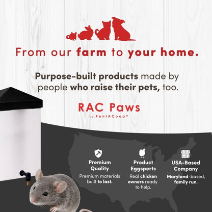 RAC Paws 64oz(2L) Small Animal Drinker with No-Drip Brass Nozzle