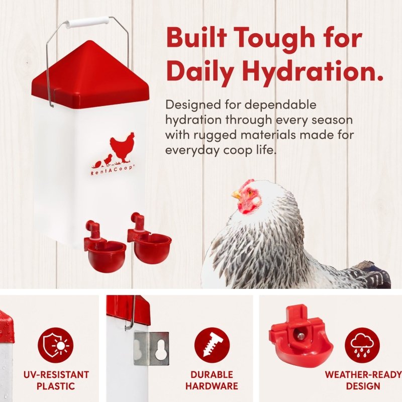 1 Gallon PVC Chicken Waterer | Chick Supplies | RentACoop